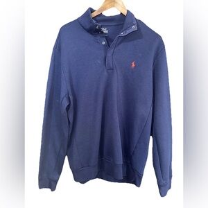Polo Ralph Lauren Navy Blue 1/4 Snap Long Sleeve Large